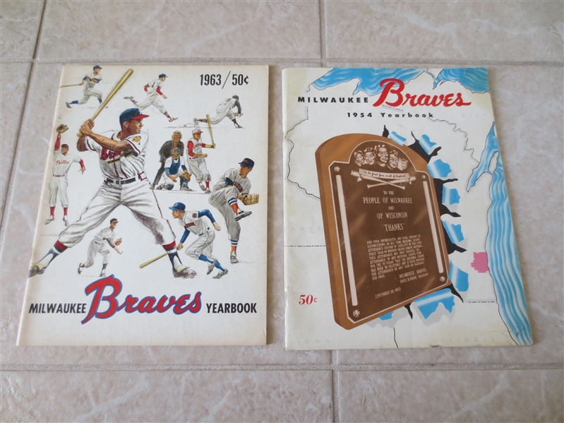 1954, 63 Milwaukee Braves baseball yearbooks