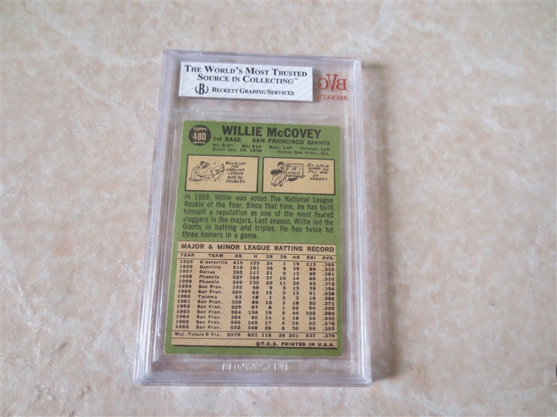 1967 Topps Willie McCovey baseball card #480 Beckett Grading 6.5  Ex-MT+