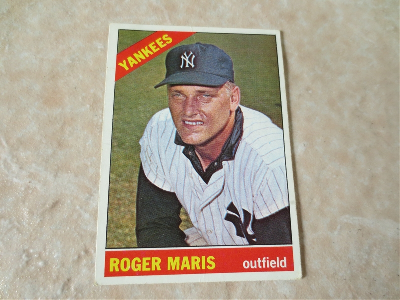 1966 Topps Roger Maris baseball card #365  Looks really nice but light crease above head