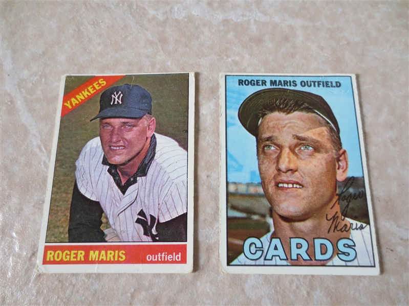 1966 & 1967 Topps Roger Maris baseball cards