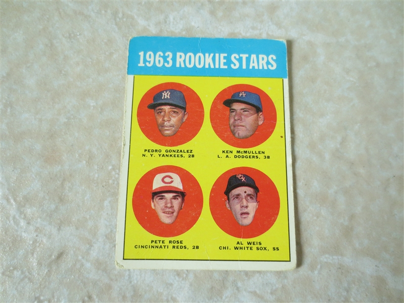 1963 Topps Pete Rose rookie baseball card #537  Affordable condition!