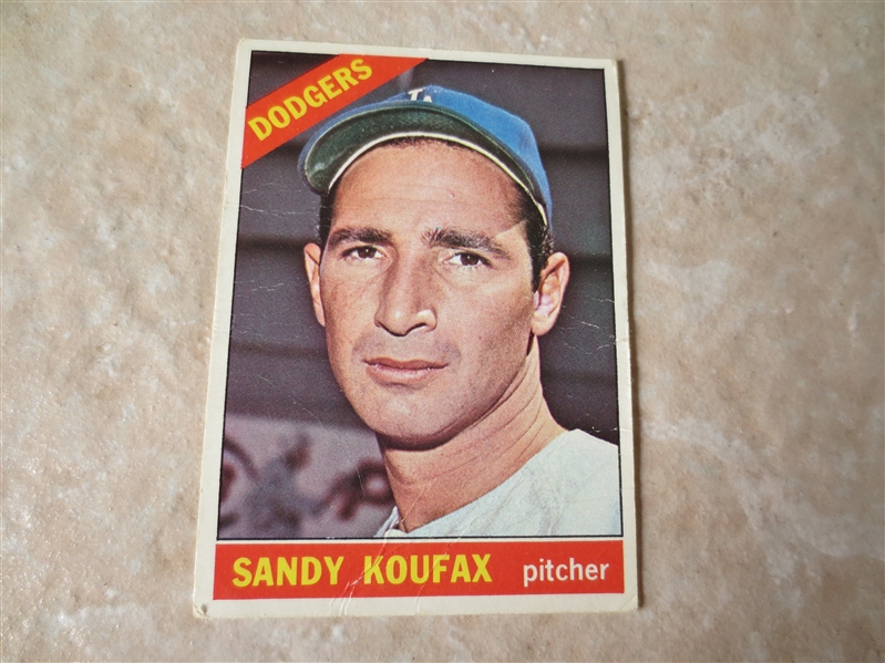 1966 Topps Sandy Koufax baseball card #100 Last Topps card