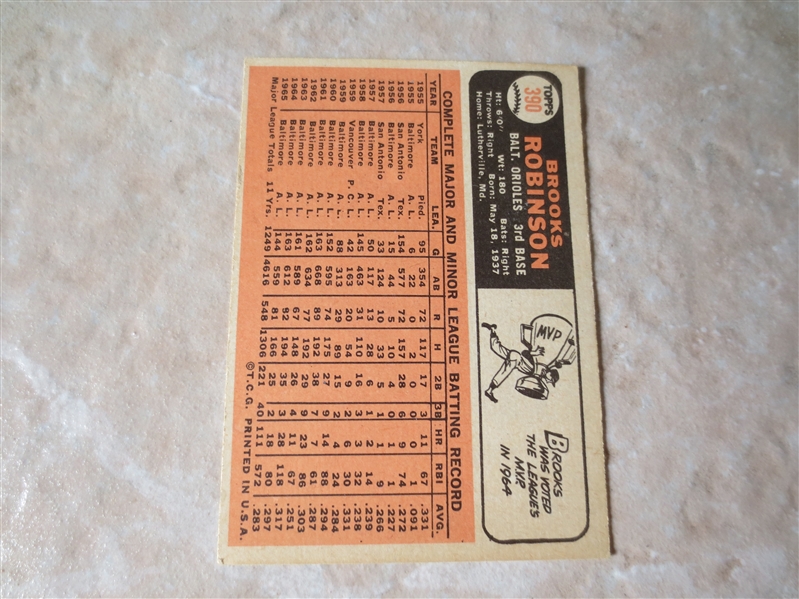 1966 Topps Brooks Robinson #390 baseball card