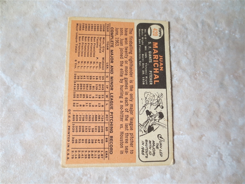 1966 Topps Juan Marichal #420 baseball card