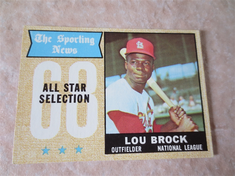 1968 Topps Lou Brock All Star baseball card #372 Outstanding condition!  Send to PSA?