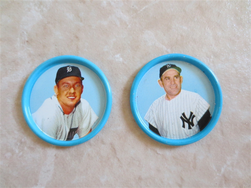 1963 Salada-Junket Coins Yogi Berra & Al Kaline in beautiful condition  Send to PSA!