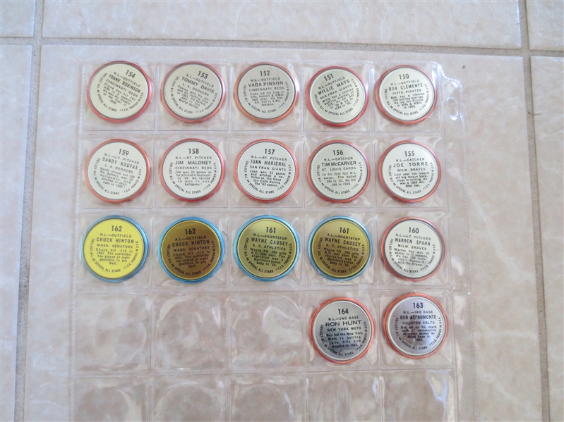 1964 Topps Baseball Coins Complete Set in Beautiful condition with all the tough varities!