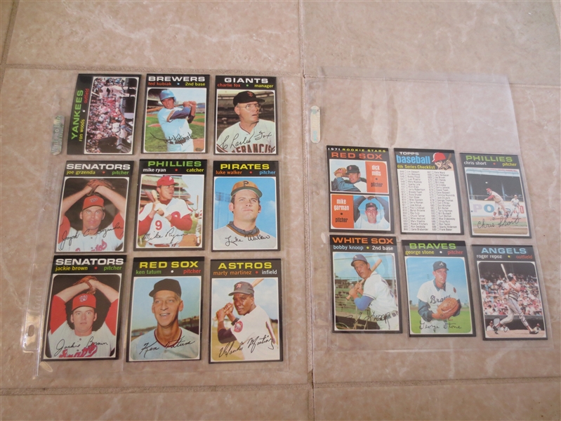 (15) 1971 Topps Baseball Cards straight from VENDING.  Beautiful.  Send to PSA?