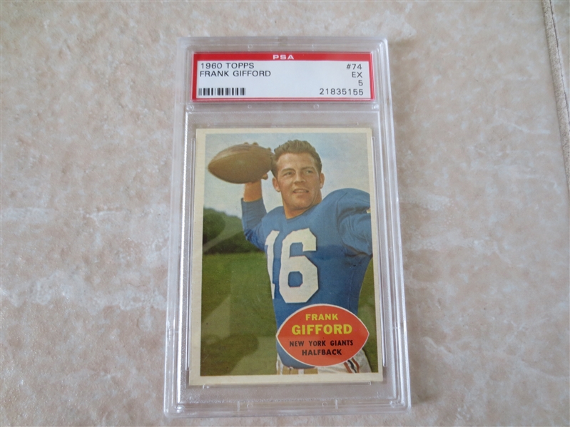 1960 Topps Frank Gifford football card #74 Hall of Fame  PSA 5 ex