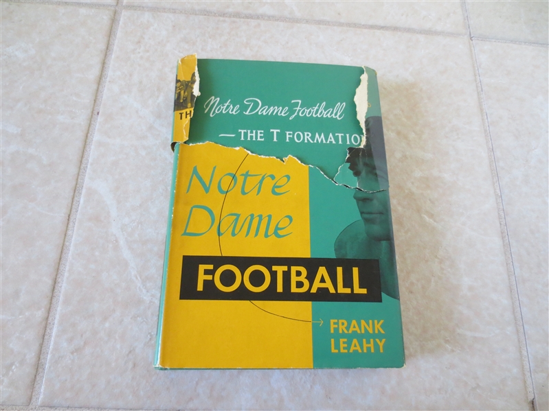 Autographed Frank Leahy hardcover football book Notre Dame football coach