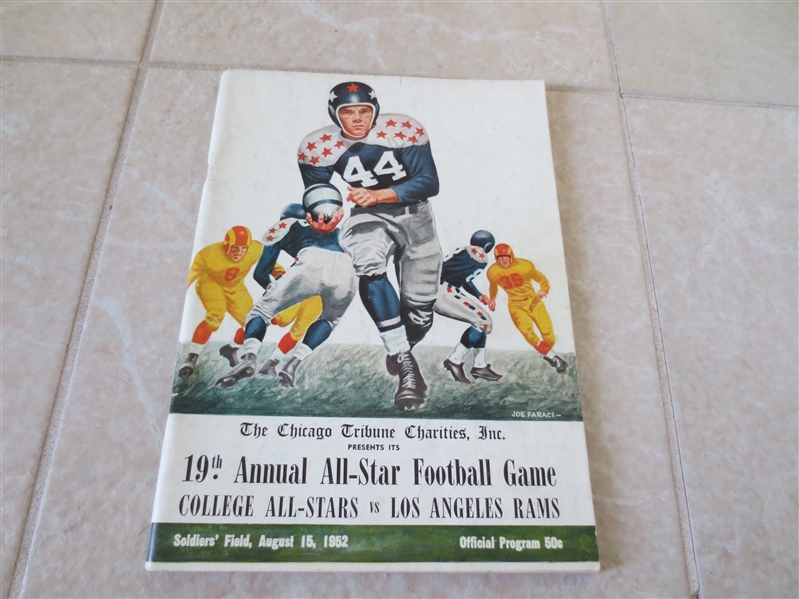 1952 College All Stars vs. Los Angeles Rams football program 19th Annual Chicago Tribune