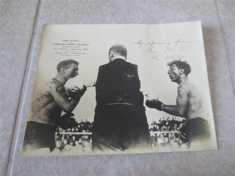 Circa 1915 Abe Attell Boxing Photo with facsimile signature 1919 Black Sox 9.5 x 7.5