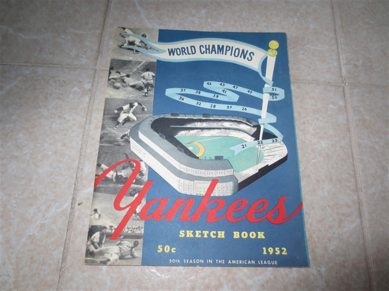1952 New York Yankees Baseball Yearbook with Mickey Mantle