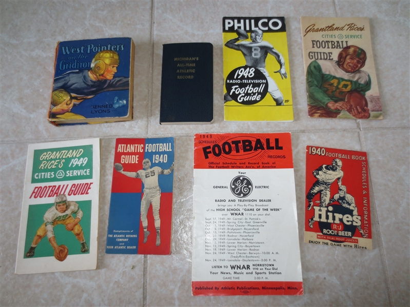 (8) 1930's and 1940's Football Guides and Books
