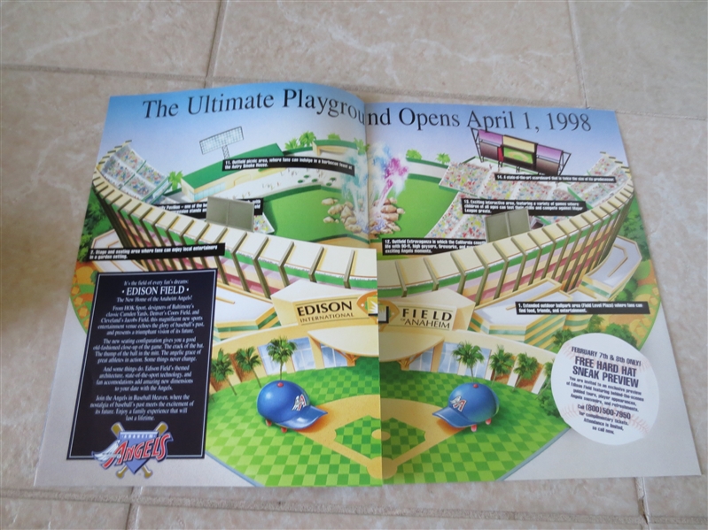 Baseball Assortment: 1988 Dodgers Yearbook, 5 pins, Cooperstown tickets, Edison Field Inaugeration