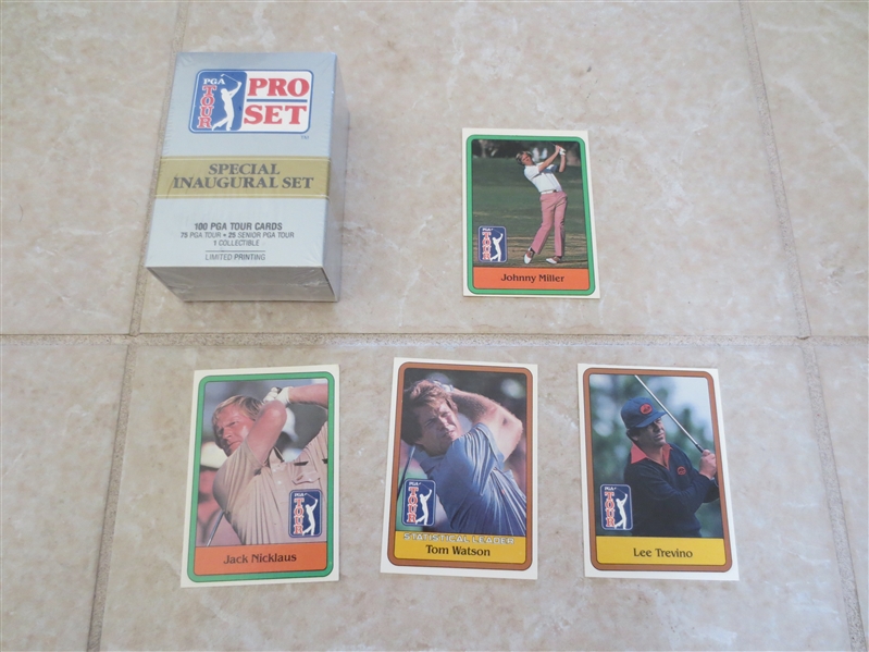 Golf and Baseball cards:  (4) 1981 Donruss Golf cards including Nicklaus + 1990 Golf Pro Set + 1974 Greyhound Heroeson the Base Paths Baseball Set