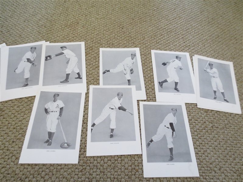 (4) Baseball Postcards (including Mickey Mantle Holiday Inn) + (13) 1938-53 Philadelphia A's Picture-Pak