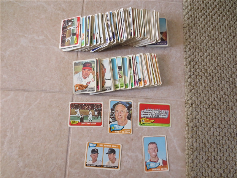 (400+) 1965 Topps Baseball Cards with one Hall of Famer (Alston) but many stars