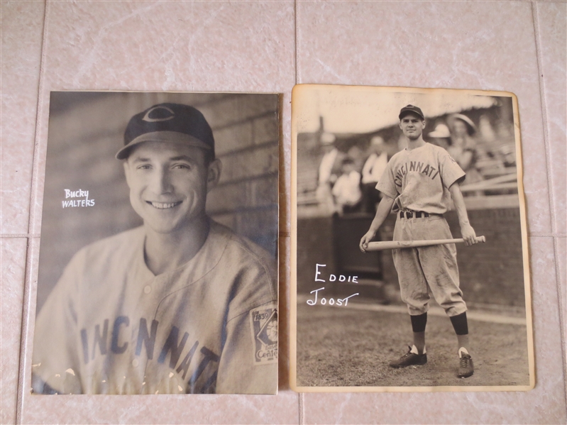 (4) 1930's-40's George Burke 14 x 11 Photos: All Cubs and Reds