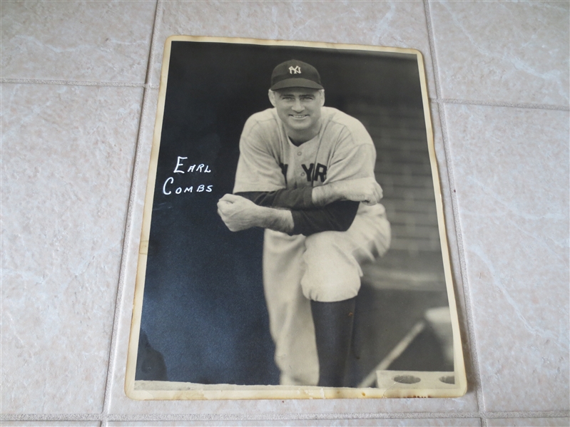 1930's-40's Earl Combs George Burke 14 x 11 Photo Hall of Fame New York Yankees