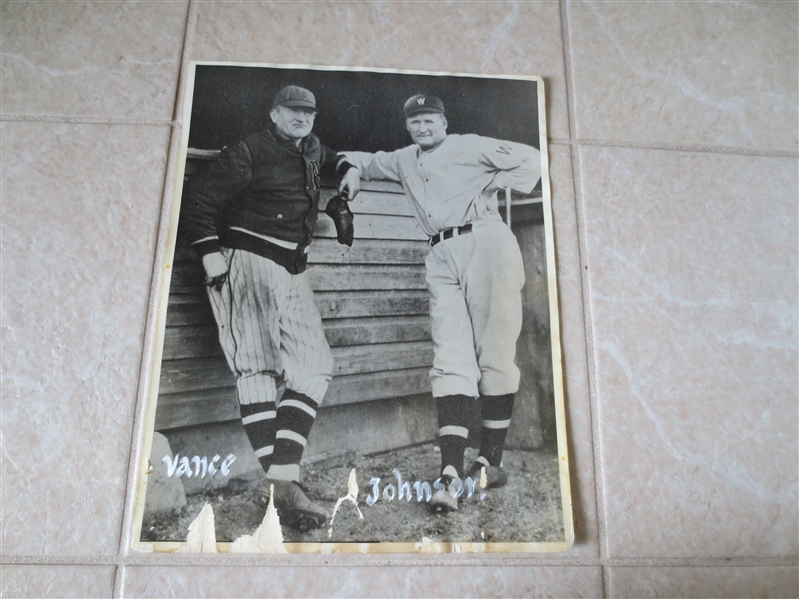 1930's-40's Walter Johnson/Dazzy Vance George Burke 14 x 11 Photo  NEAT!