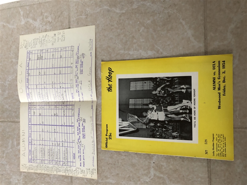 1954 Alumni vs. UCLA basketball program with media notes