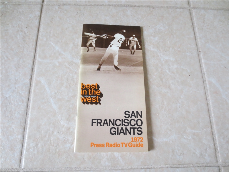 1972 San Francisco Giants baseball media guide