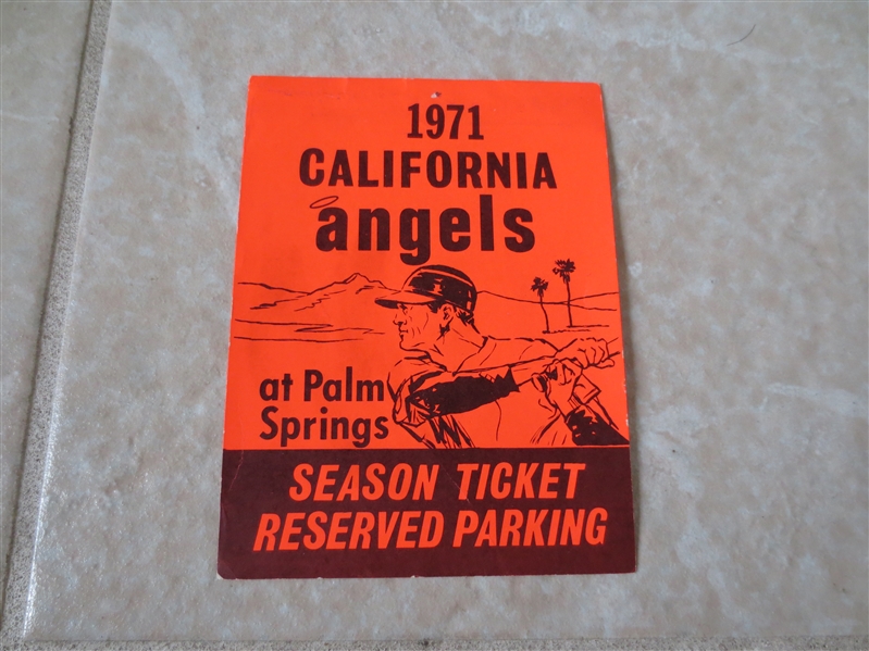 1971 California Angels Palm Springs Spring Training Season Ticket Reserved Parking ticket