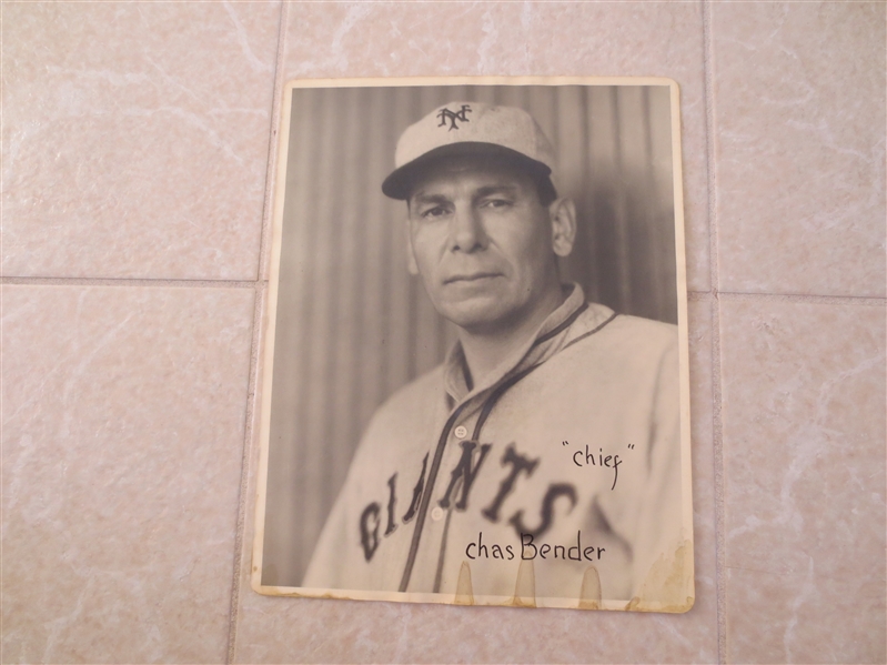 1930's-40's Chief Bender New York Giants George Burke Chicago 14 x 11 Photo HOF