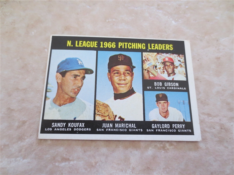 (2) 1967 Topps Sandy Koufax Leader Baseball cards #236, 238