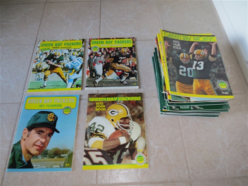 (33) different 1969-2002 Green Bay Packers yearbooks some autographed on cover!