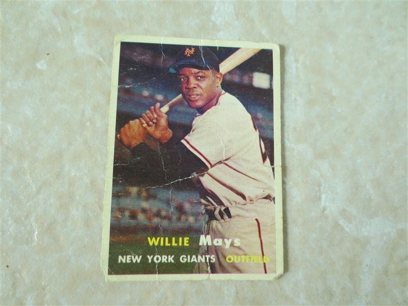1957 Topps Willie Mays baseball card #10 in affordable condition