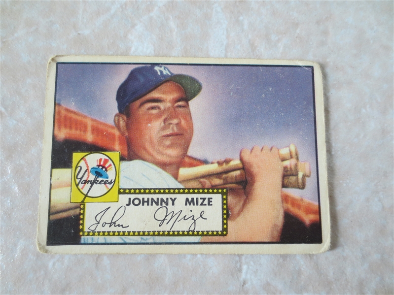 1952 Topps Johnny Mize #129 baseball card New York Yankees Hall of Fame