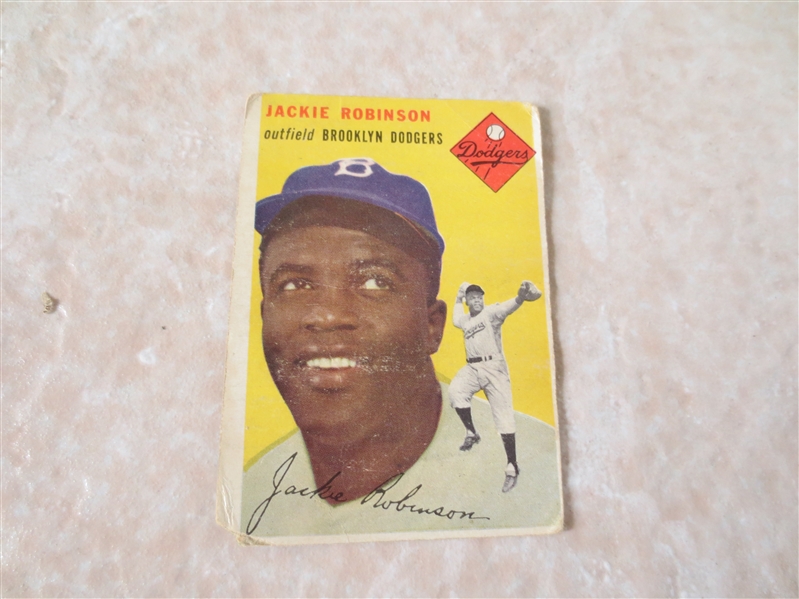 1954 Topps Jackie Robinson baseball card #10 in affordable condition