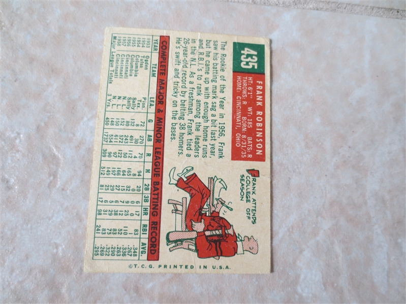 1959 Topps Frank Robinson baseball card #435