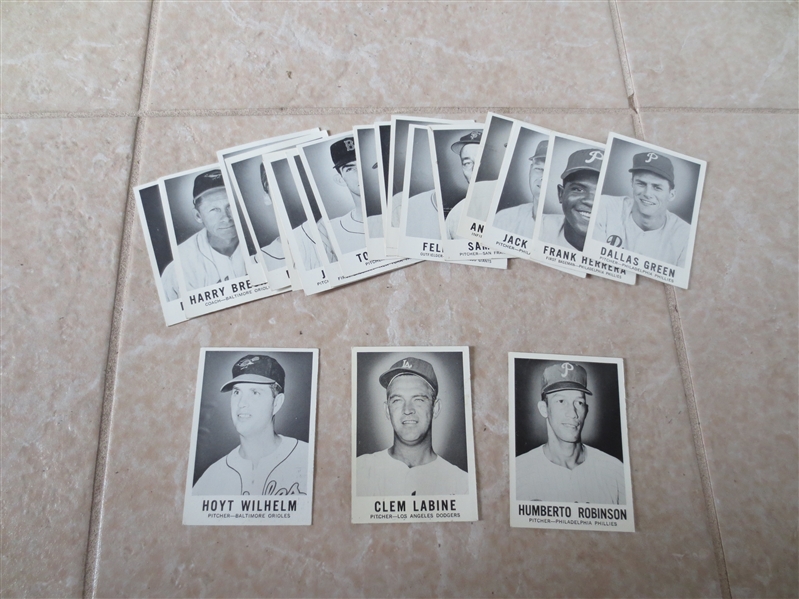 (21) 1960 Leaf Baseball cards including Dallas Green rookie, Hoyt Wilhelm, and a few high numbers