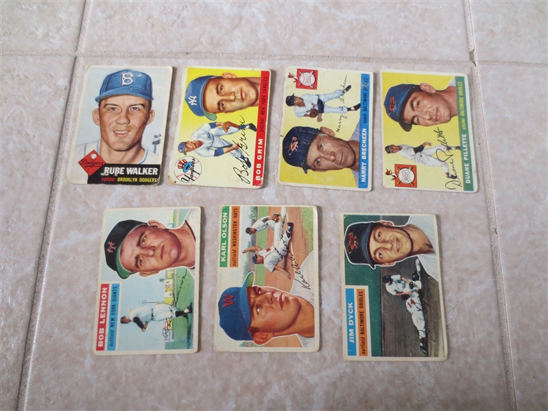 (7) 1950's Topps Baseball cards