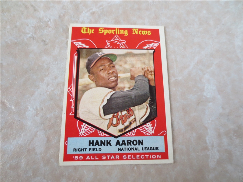 1959 Topps Hank Aaron The Sporting News All Star baseball card #561 in very nice condition