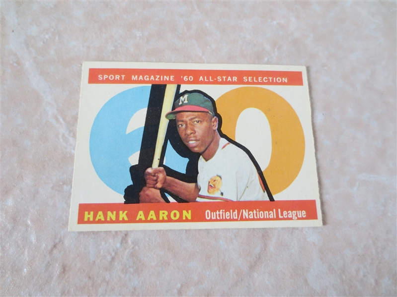 1960 Topps Hank Aaron Sport Magazine All Star baseball card #566  A beauty!