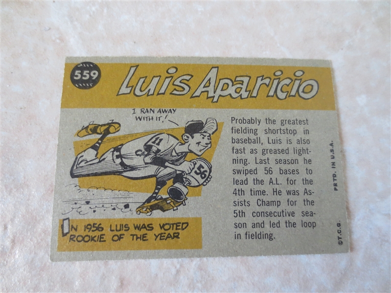 1960 Topps Luis Aparicio Sport Magazine All Star baseball card #559