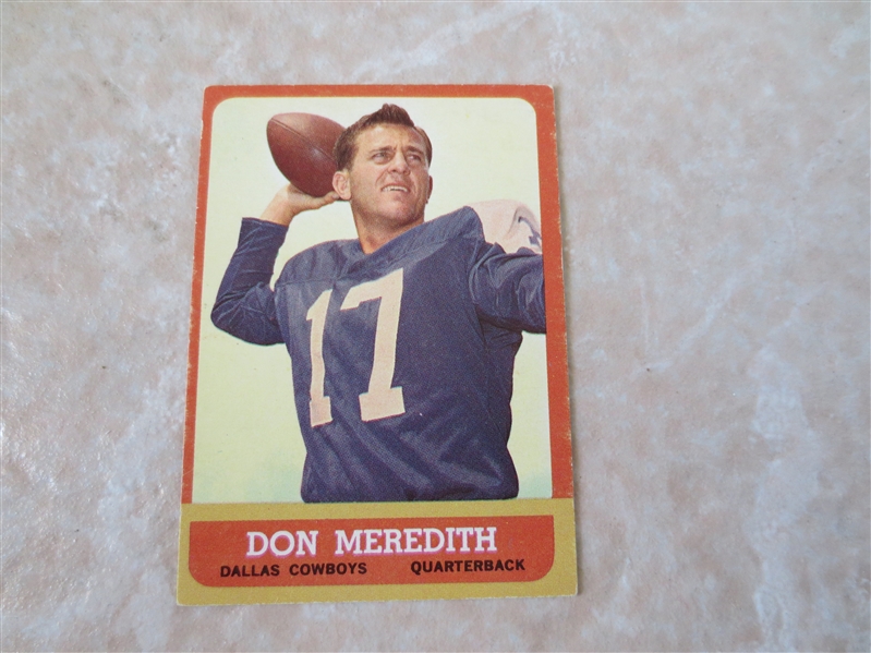 1963 Topps Don Meredith football card #74 short print nice condition but writing on back