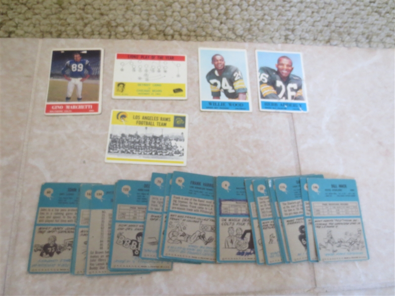 (30) 1964 Philadelphia football cards including Adderly rookie, Willie Wood, Morrall, Matte, Arnett, team cards