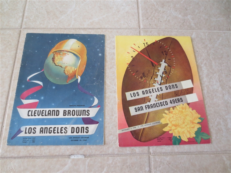 (2) Los Angeles Dons AAFC Pro Football programs vs. 49ers; Browns