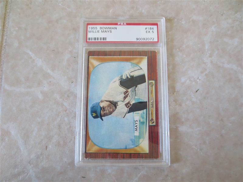 1955 Bowman Willie Mays #184 PSA 5 ex baseball card