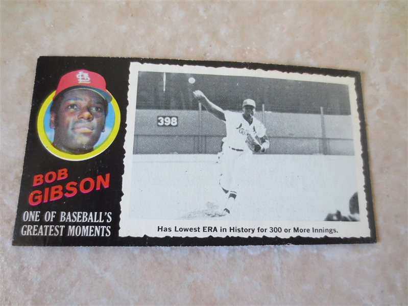 1971 Topps Greatest Moments Bob Gibson baseball card #24 in very nice condition