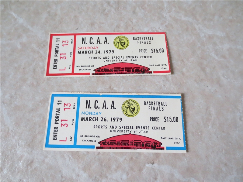 1979 NCAA Championship Finals and Semi-finals Basketball ticket stubs Magic vs. Bird WOW!