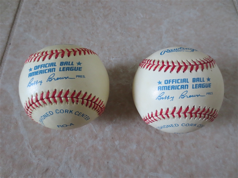 Autographed Roger Clemens and Jim Palmer baseballs