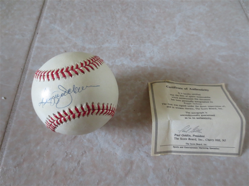Autographed Reggie Jackson single signed sweet spot baseball
