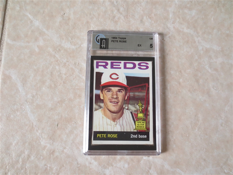1964 Topps Pete Rose baseball card #125 Graded GAI 5 Ex