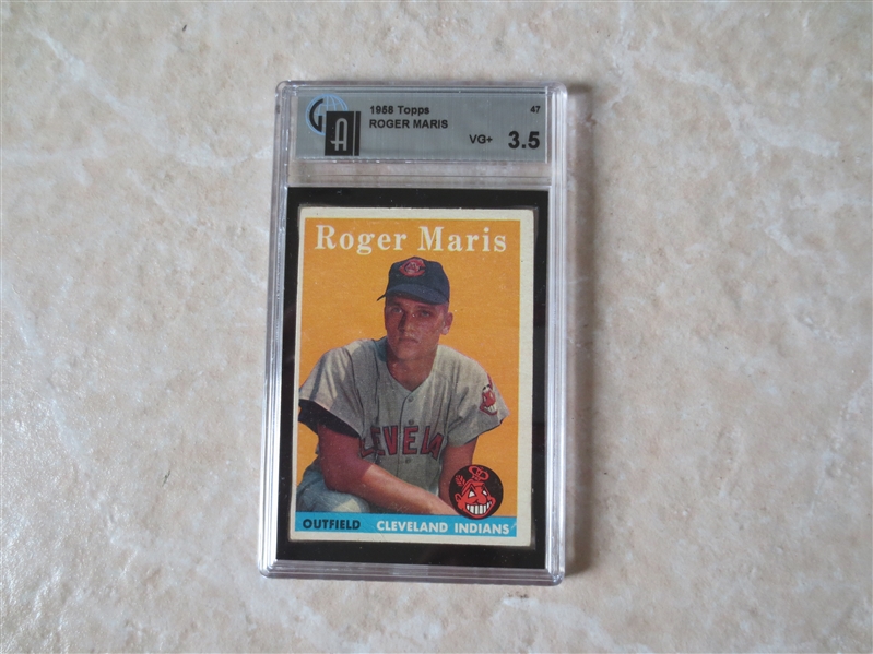 1958 Topps Roger Maris rookie baseball card #47 graded GAI vg+ 3.5